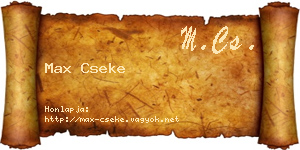 Max Cseke névjegykártya